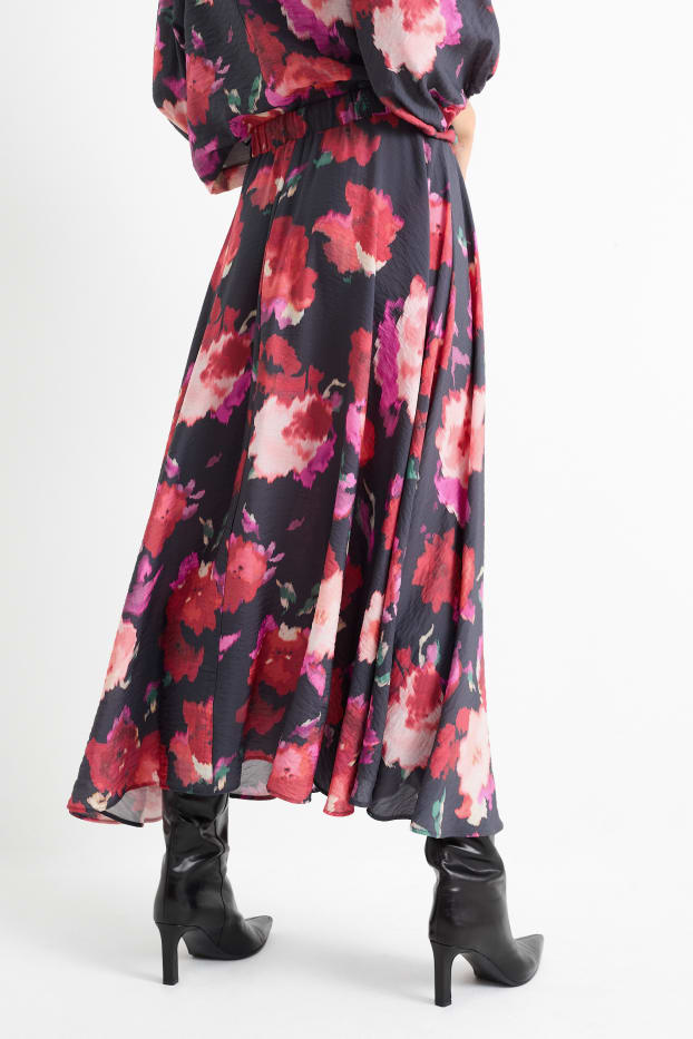 Women - Skirt - floral - black
