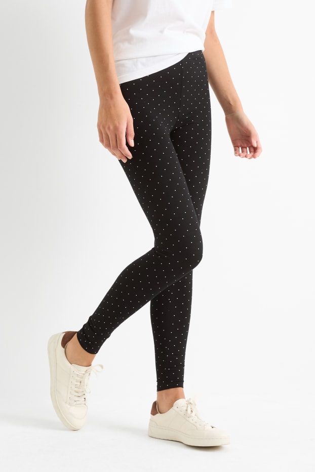 Damen - Multipack 2er - Basic-Leggings - schwarz