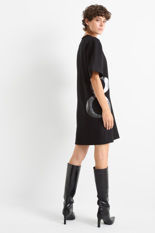 Women - T-shirt - dress - black