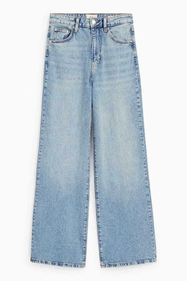 Damen - Wide Leg Jeans - High Waist - helljeansblau