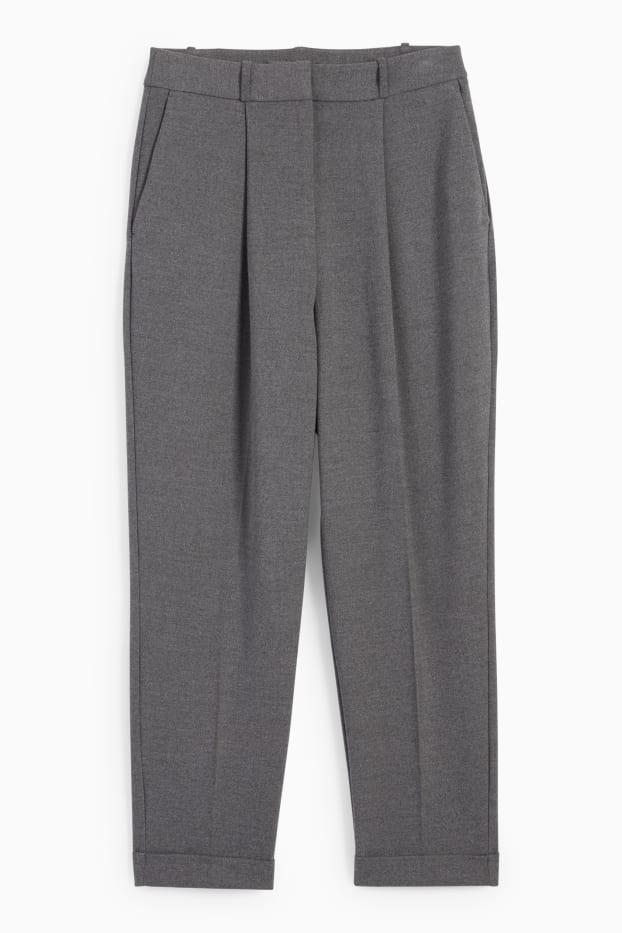 Damen - Business-Hose - High Waist - Wide Leg - dunkelgrau