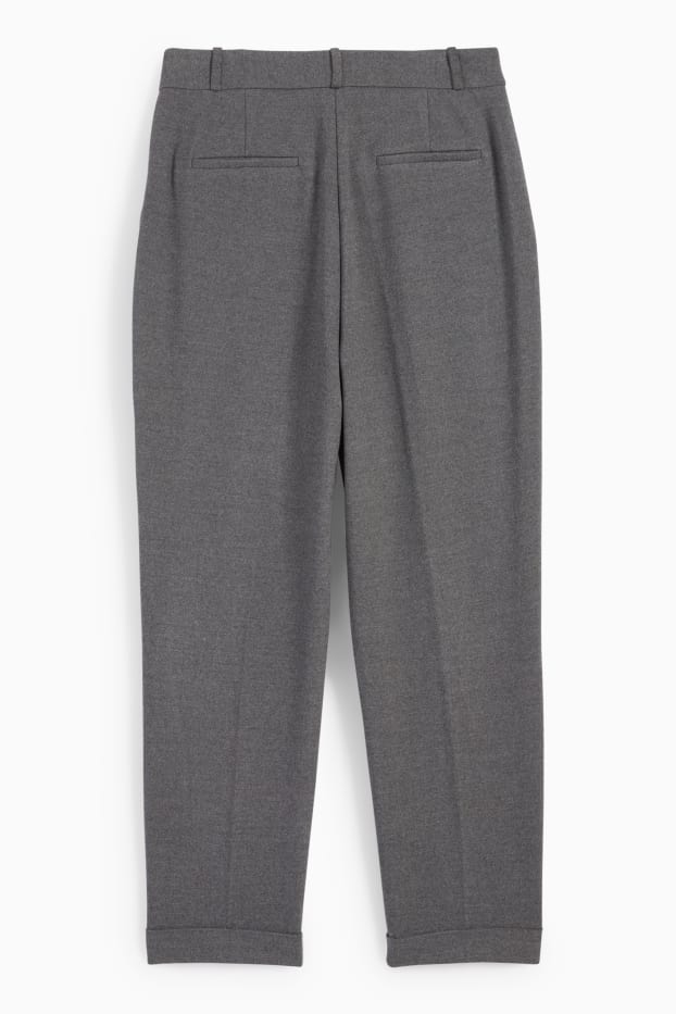 Damen - Business-Hose - High Waist - Wide Leg - dunkelgrau
