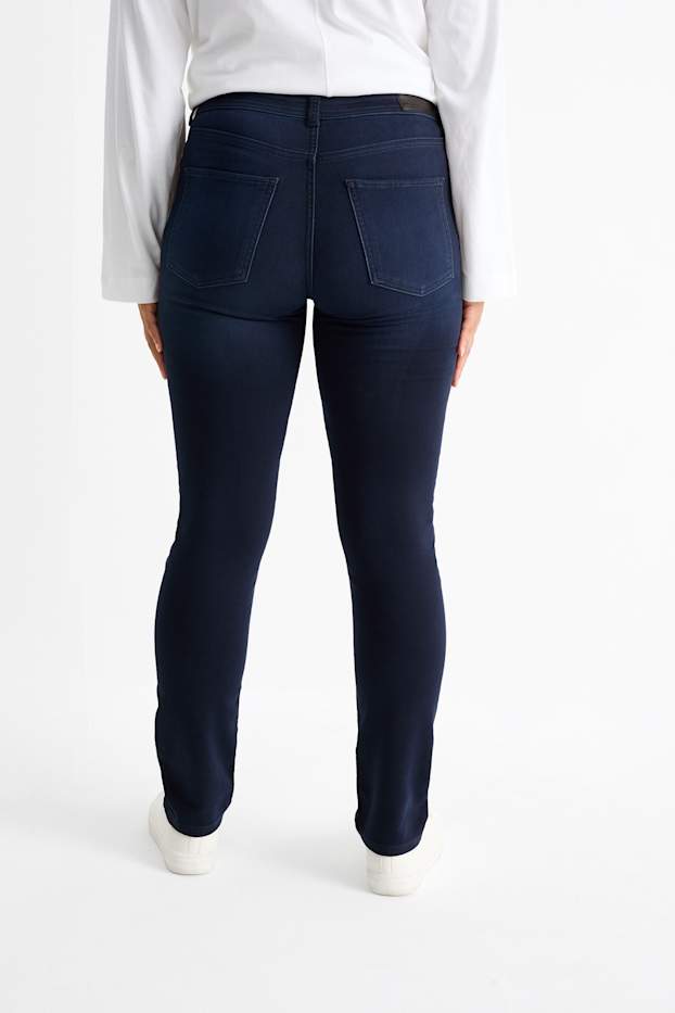 Damen - Slim Jeans - Mid Waist - Jog Denim - dunkeljeansblau