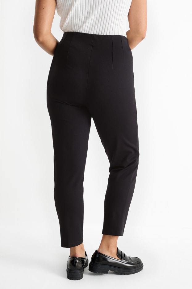Femei - Pantaloni de stofă - talie înaltă - slim fit - negru