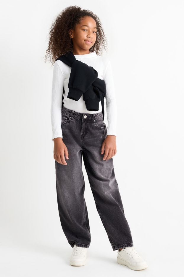 Copii - Fete - Balloon jeans - negru