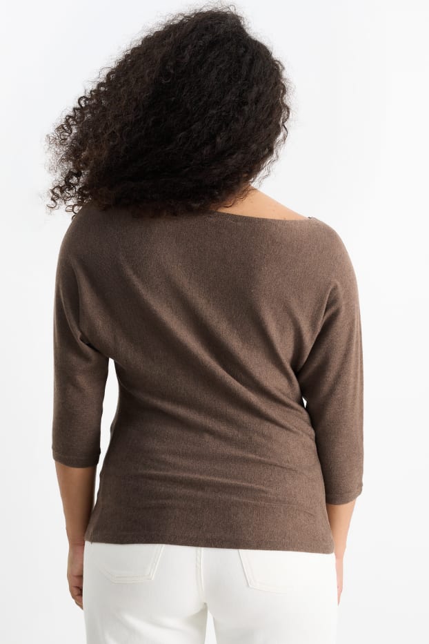 Femmes - Pull en maille fine - marron