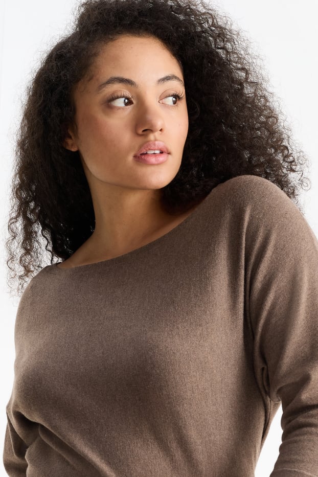 Femmes - Pull en maille fine - marron