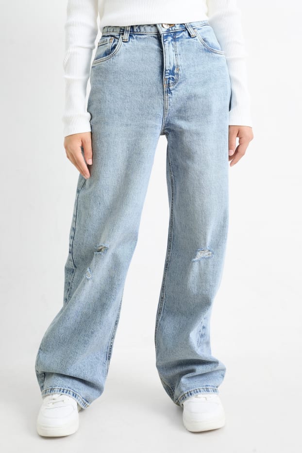 Kinder Mädchen - Wide Leg Jeans - helljeansblau