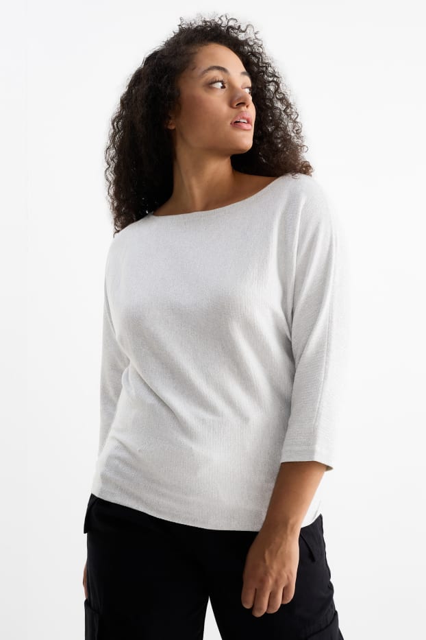 Dona - Jersei - efecte brillant - gris clar