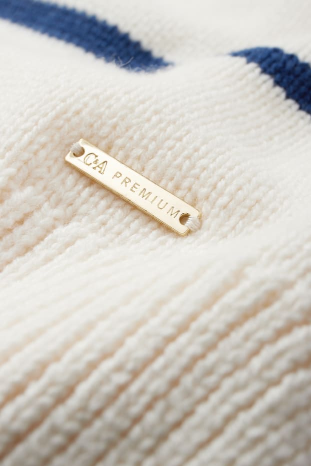 Kinder Mädchen - Pullover - gestreift - weiß