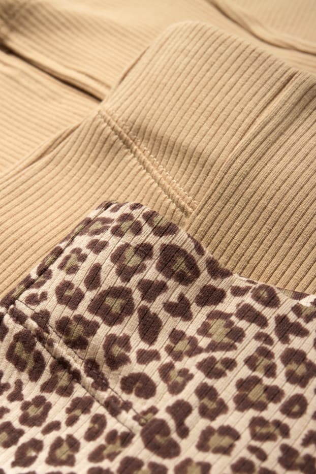 Enfants filles - Lot de 2 - flared leggings - à motif - beige