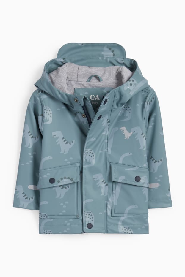 Bébés garçons - Dinosaure - veste à capuche pour bébé - imperméable - turquoise