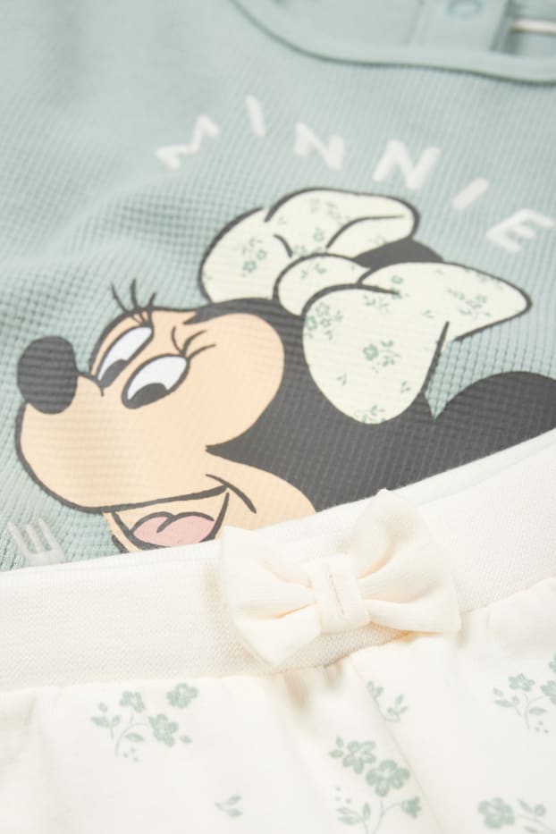 Baby Mädchen - Minnie Maus - Baby-Outfit - 2 teilig - hellgrün