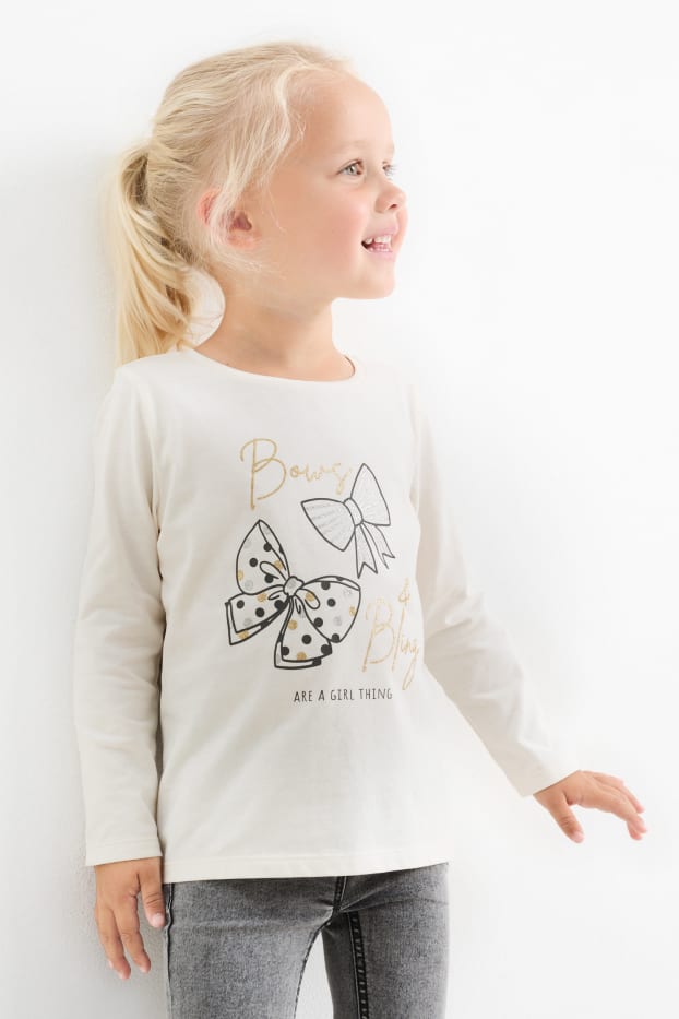 Kinderen: meisjes - Strik - longsleeve - champagnekleurig