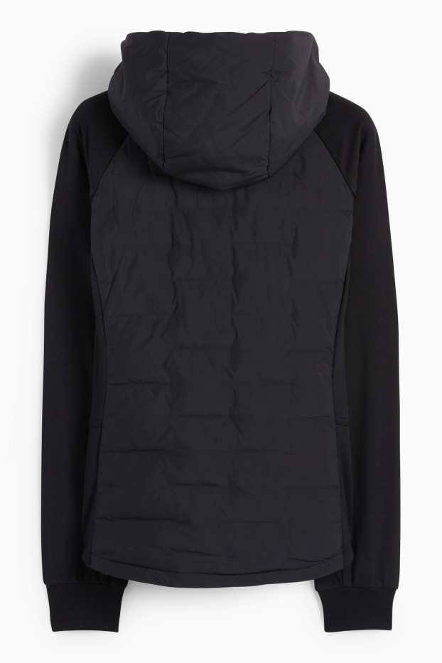 Femmes - Veste chaude de sport à capuche - noir