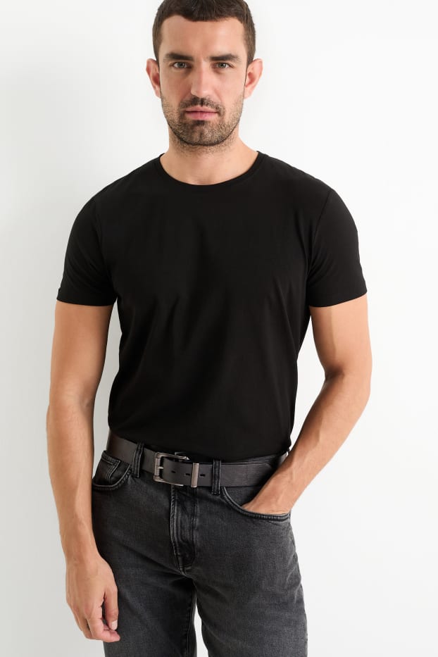 Uomo - Cintura - similpelle - nero