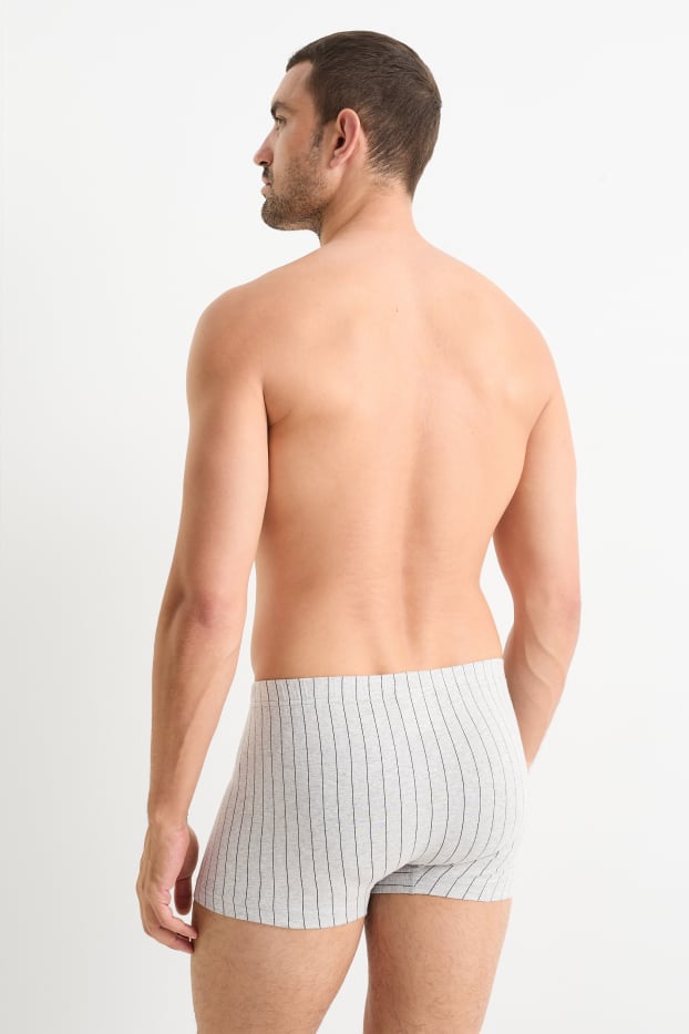 Hommes - Lot de 3 - boxers - à rayures - gris
