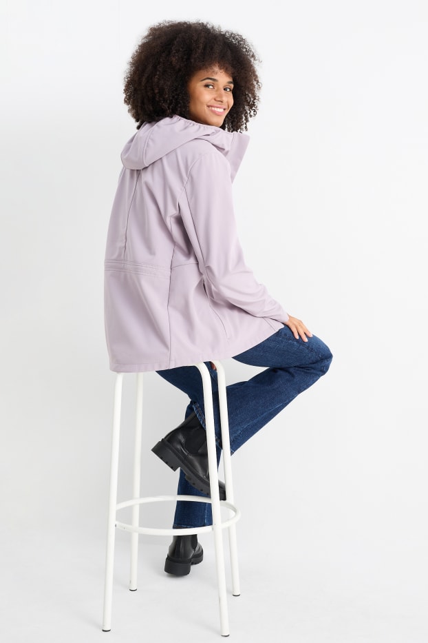 Dona - Jaqueta softshell amb caputxa - impermeable - 4 Way Stretch - violeta clar