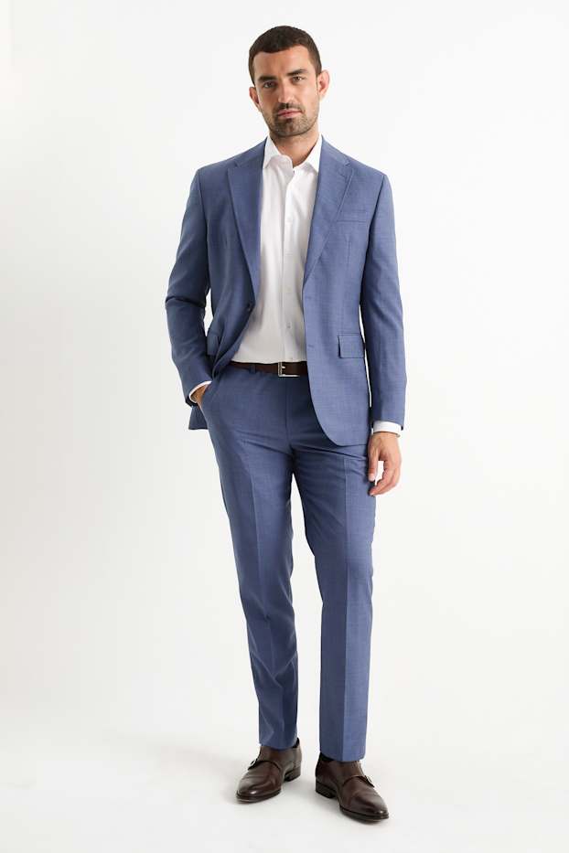 Home - Pantalons combinables - regular fit - estampats - blau fosc