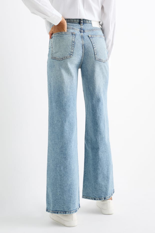 Damen - Wide Leg Jeans - High Waist - helljeansblau