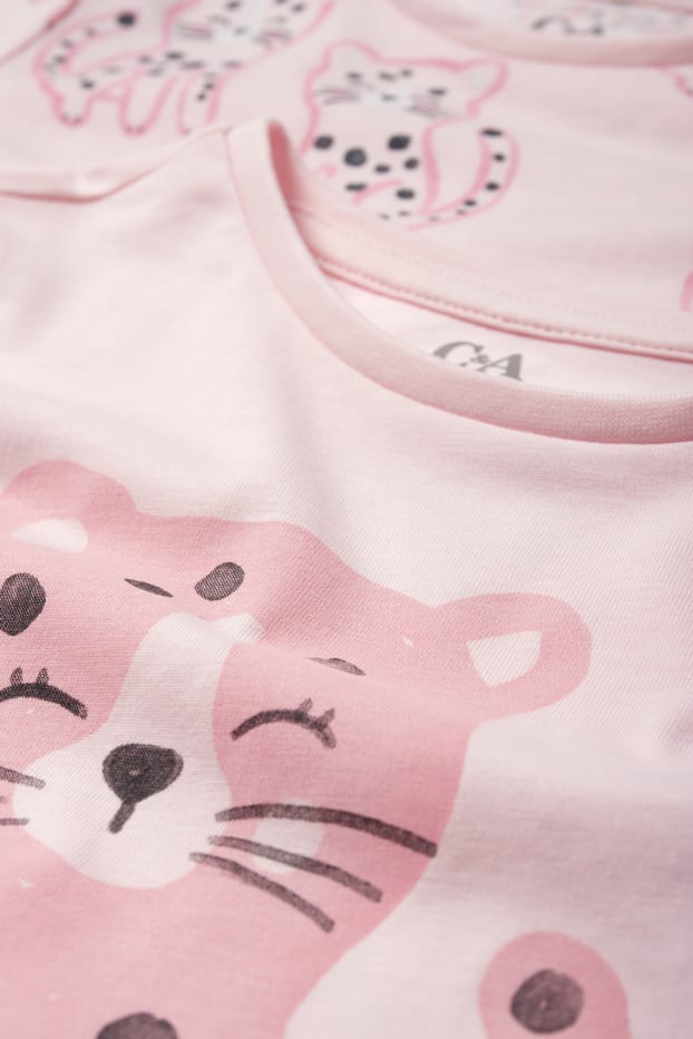 Enfants filles - Lot de 2 - guépards - pyjamas - 4 pièces - rose