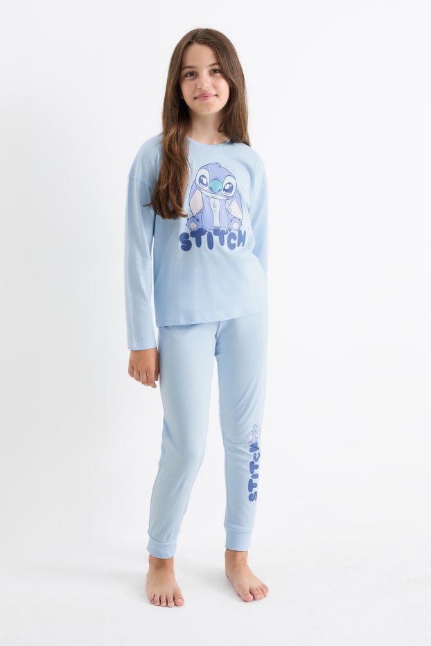 Enfants filles - Lot de 2 - Lilo & Stitch - pyjamas - 4 pièces - bleu clair