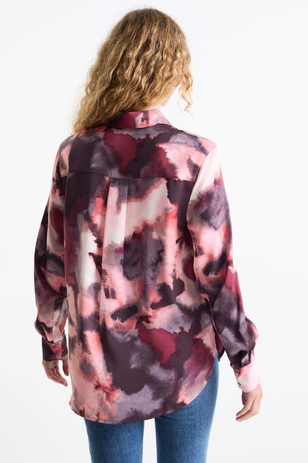 Damen - Bluse - gemustert - bordeaux