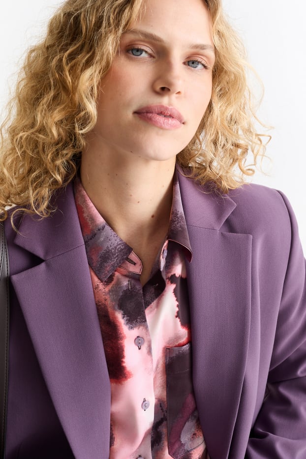 Damen - Bluse - gemustert - bordeaux