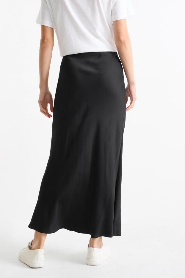 Damen - Satin-Rock - schwarz