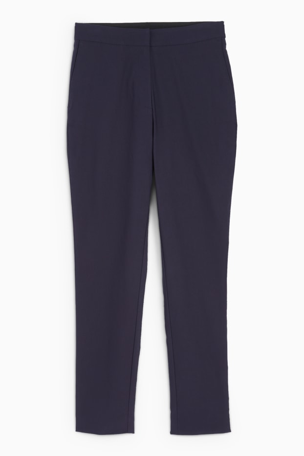 Dames - Pantalon - mid waist - slim fit - donkerblauw