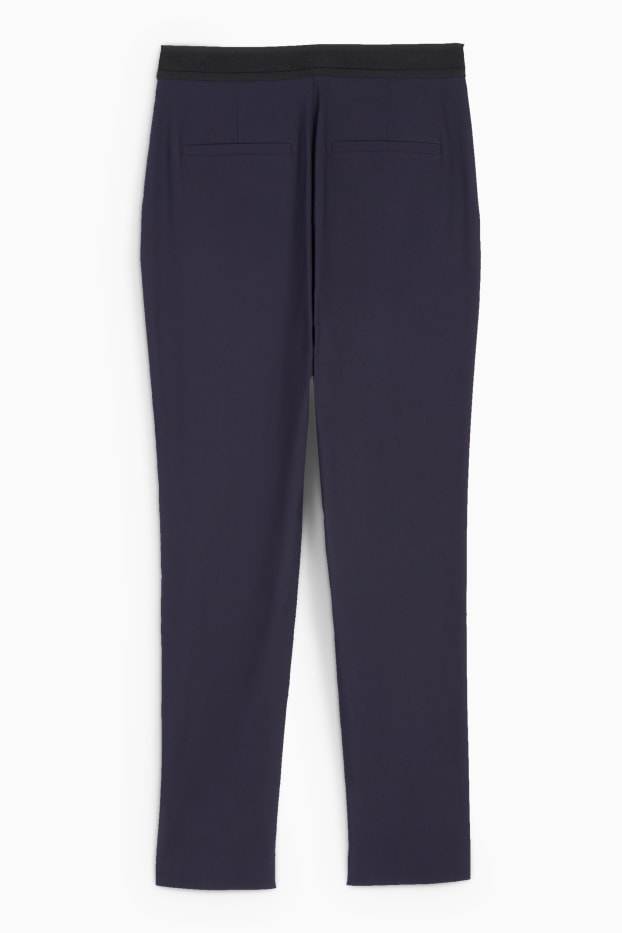 Dames - Pantalon - mid waist - slim fit - donkerblauw