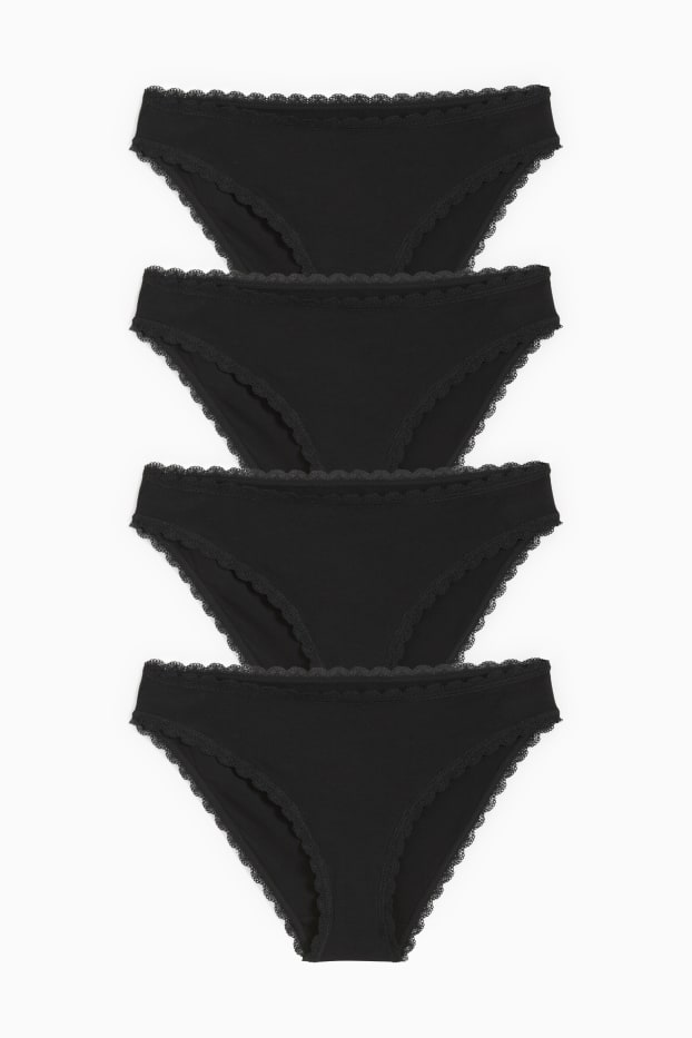 Donna - Confezione da 4 - slip - nero