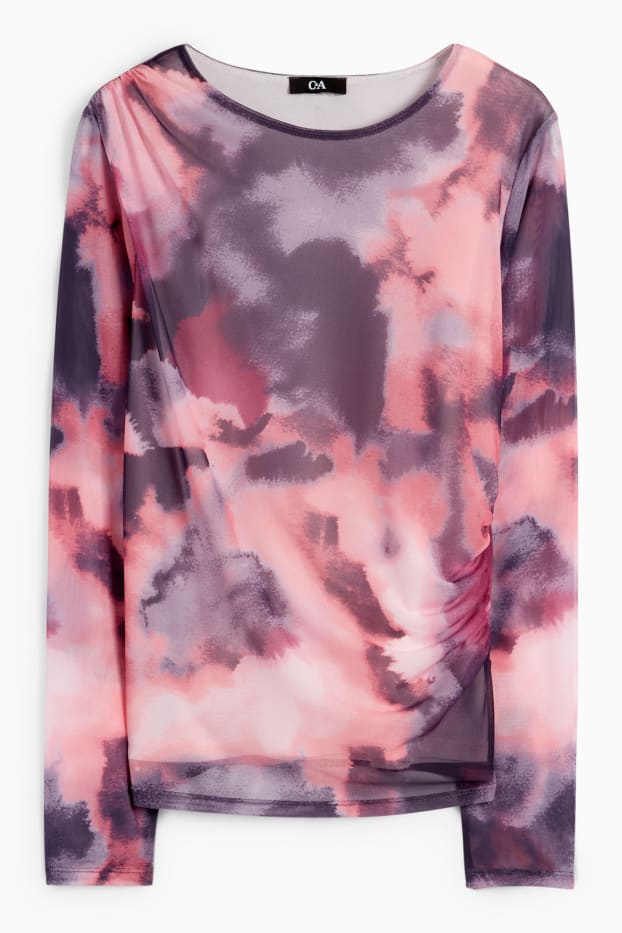 Donna - Maglia a maniche lunghe - fantasia - rosa