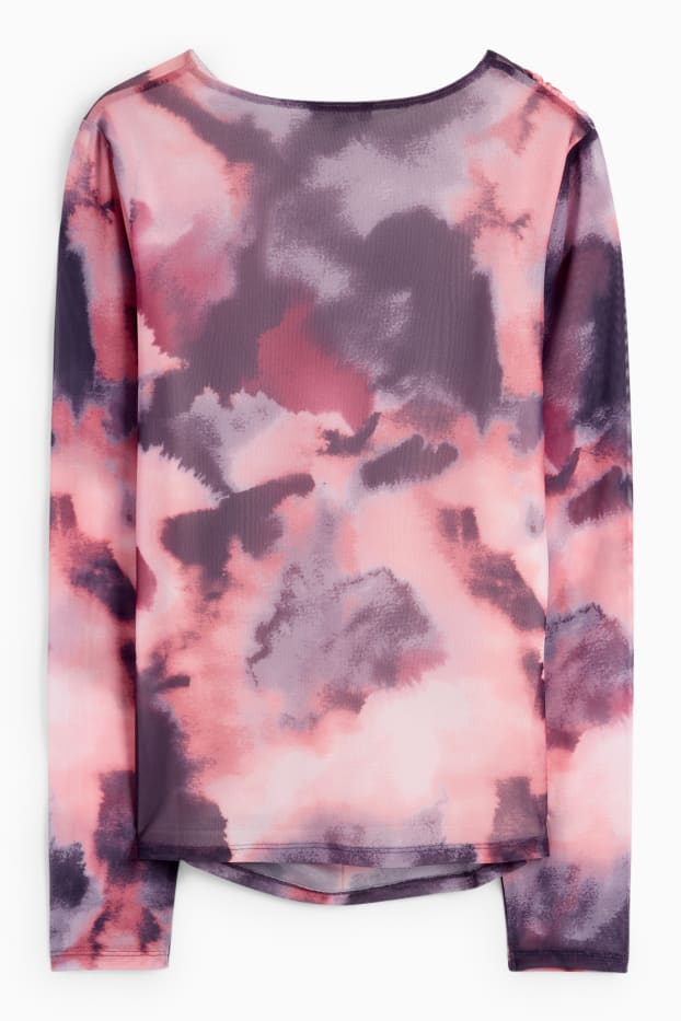 Donna - Maglia a maniche lunghe - fantasia - rosa