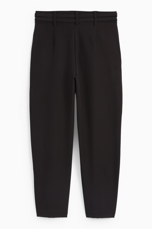 Donna - Pantaloni - vita alta - tapered fit - nero