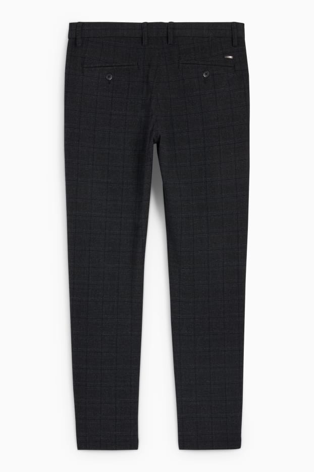Hommes - Chino - slim fit - à carreaux - noir