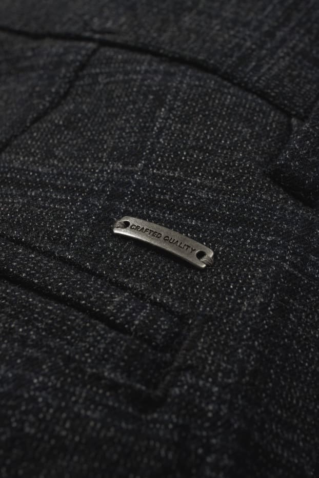 Hommes - Chino - slim fit - à carreaux - noir