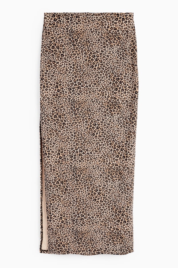 Women - Skirt - leopard print - light brown