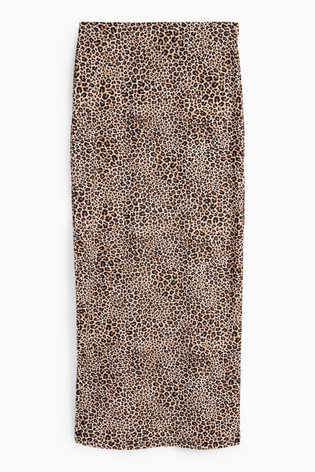 Women - Skirt - leopard print - light brown