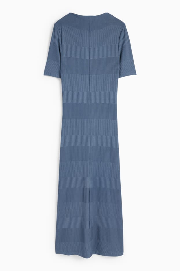 Dona - Vestit de punt - acanalat - blau