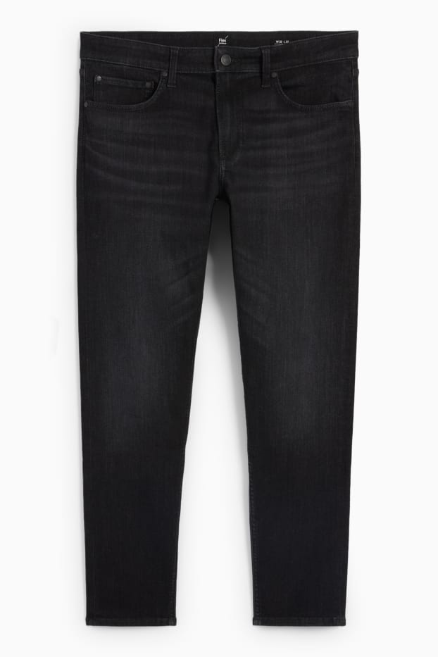 Pánské - Slim tapered jeans - Flex - LYCRA® ADAPTIV Fiber - černá