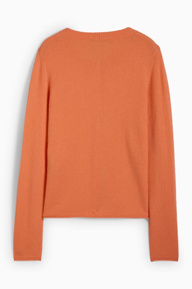 Femmes - Gilet de maille en cachemire - orange