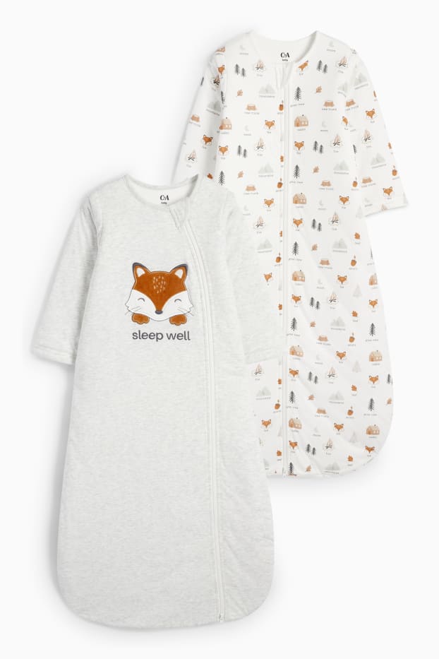 Bébés garçons - Lot de 2 - renard et forêt - gigoteuses - 6-18 mois - blanc