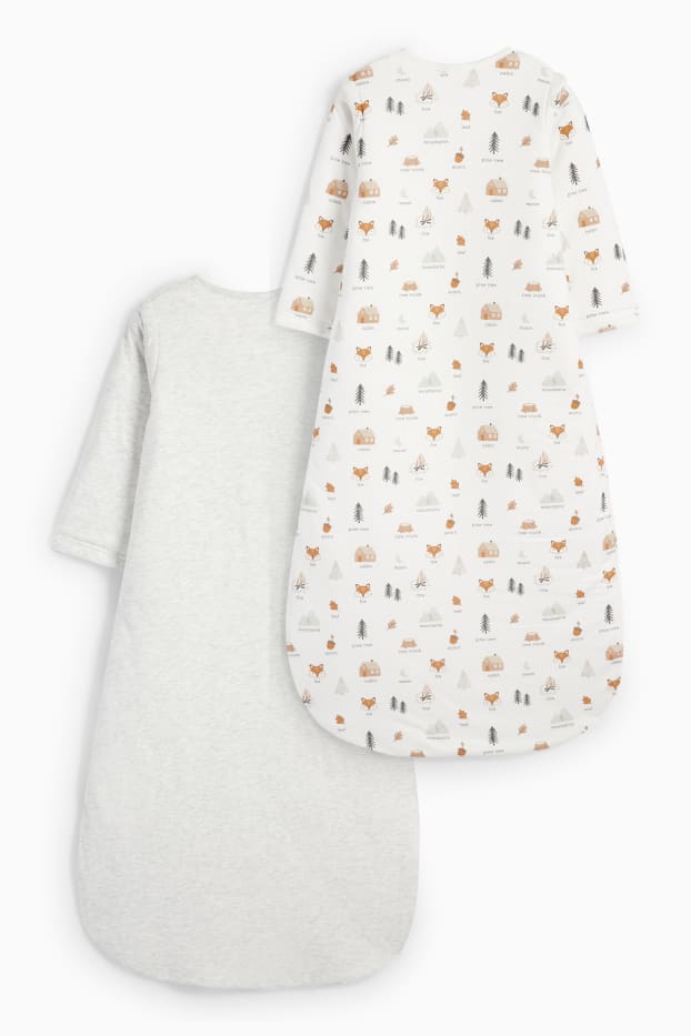 Bébés garçons - Lot de 2 - renard et forêt - gigoteuses - 6-18 mois - blanc