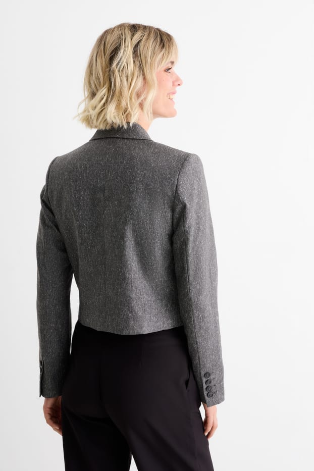 Donna - Blazer business - sciancrato - fantasia - grigio melange
