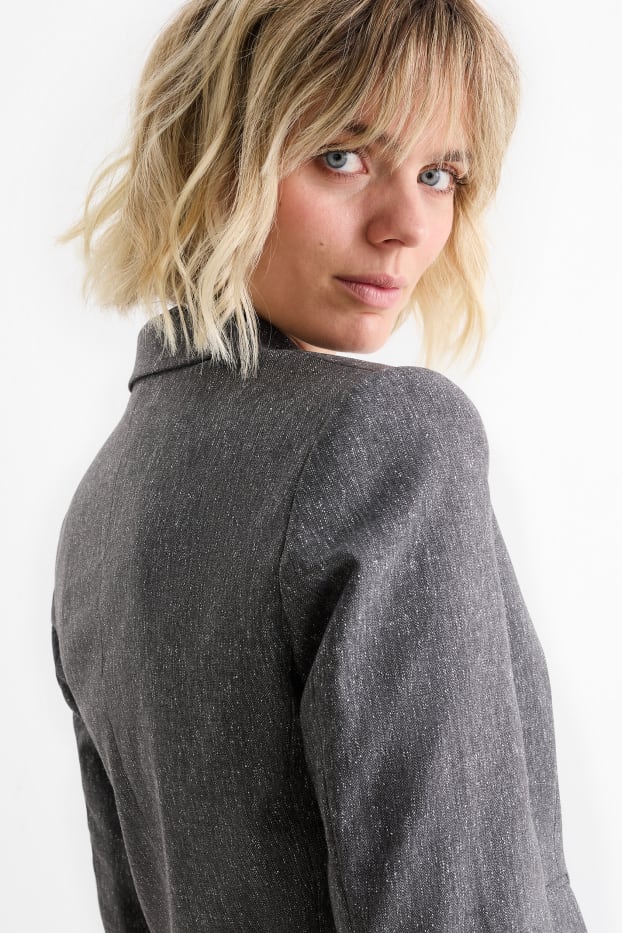Donna - Blazer business - sciancrato - fantasia - grigio melange
