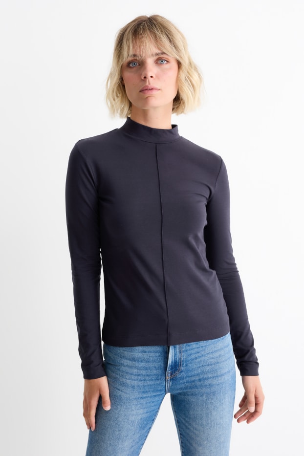 Femmes - Haut à col roulé - bleu foncé
