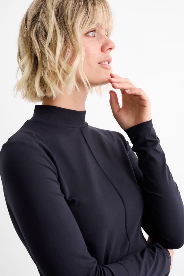 Femmes - Haut à col roulé - bleu foncé