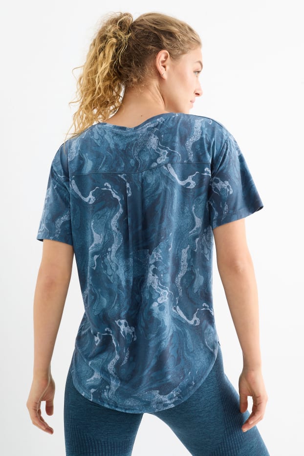 Damen - Funktions-Shirt - gemustert - dunkelblau