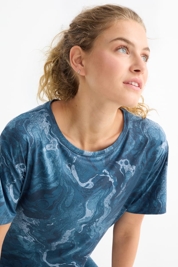 Damen - Funktions-Shirt - gemustert - dunkelblau